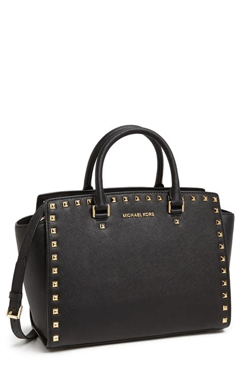 michael kors selma studded saffiano|Michael Kors saffiano satchel.